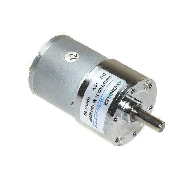 12V 700RPM 37mm Redüktörlü DC Motor