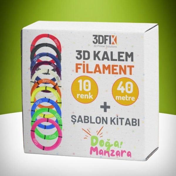 3D Kalem Filament + Doğa & Manzara Şablon Set