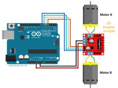 L298N Voltaj Regulatörlü Çift Motor Sürücü Kartı(Kırmızı PCB)