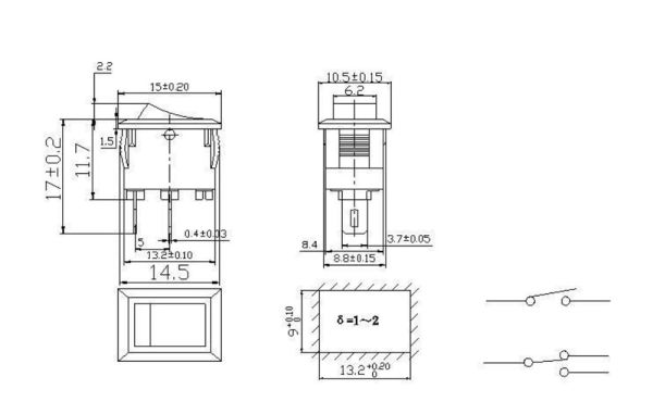 IC-125B Mini (S) Işıksız Anahtar ON-OFF