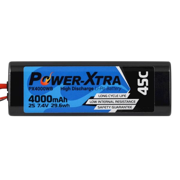 Power-Xtra PX4000WB2S - 2S1P - 7.4V 4000 mAh Li-Polymer Pil -45C