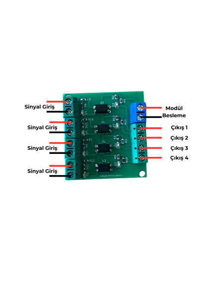 PC817 4 Kanal Optokuplör Modülü