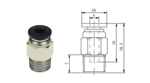 3D Yazıcı Isıtıcı Uç - Hotend J-Head V6 Bağlayıcı Extruder 1.75mm (Ender-Ender3-Ender3v2)