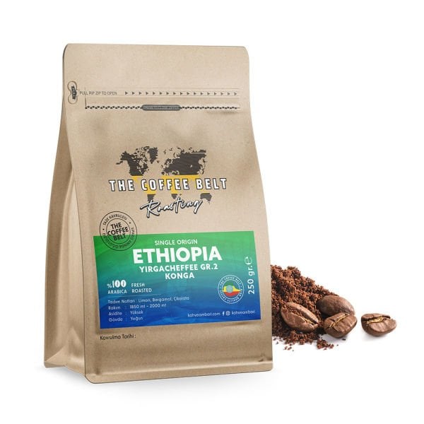 Ethiopia Yirgacheffee ''Konga'' GR2 Yöresel Kahve 250 Gr