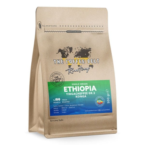 Ethiopia Yirgacheffee ''Konga'' GR2 Yöresel Kahve 500 Gr