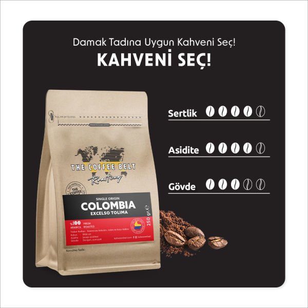 Colombia Excelso Tolima Yöresel Kahve 250 gr.