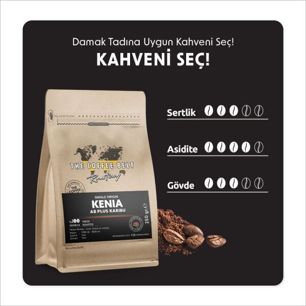 Kenya AB Plus Karibu Yöresel Kahve 250 gr.