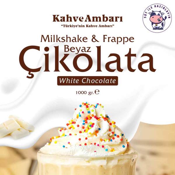 Beyaz Çikolata Aromalı Milkshake Frappe Tozu 1000 gr