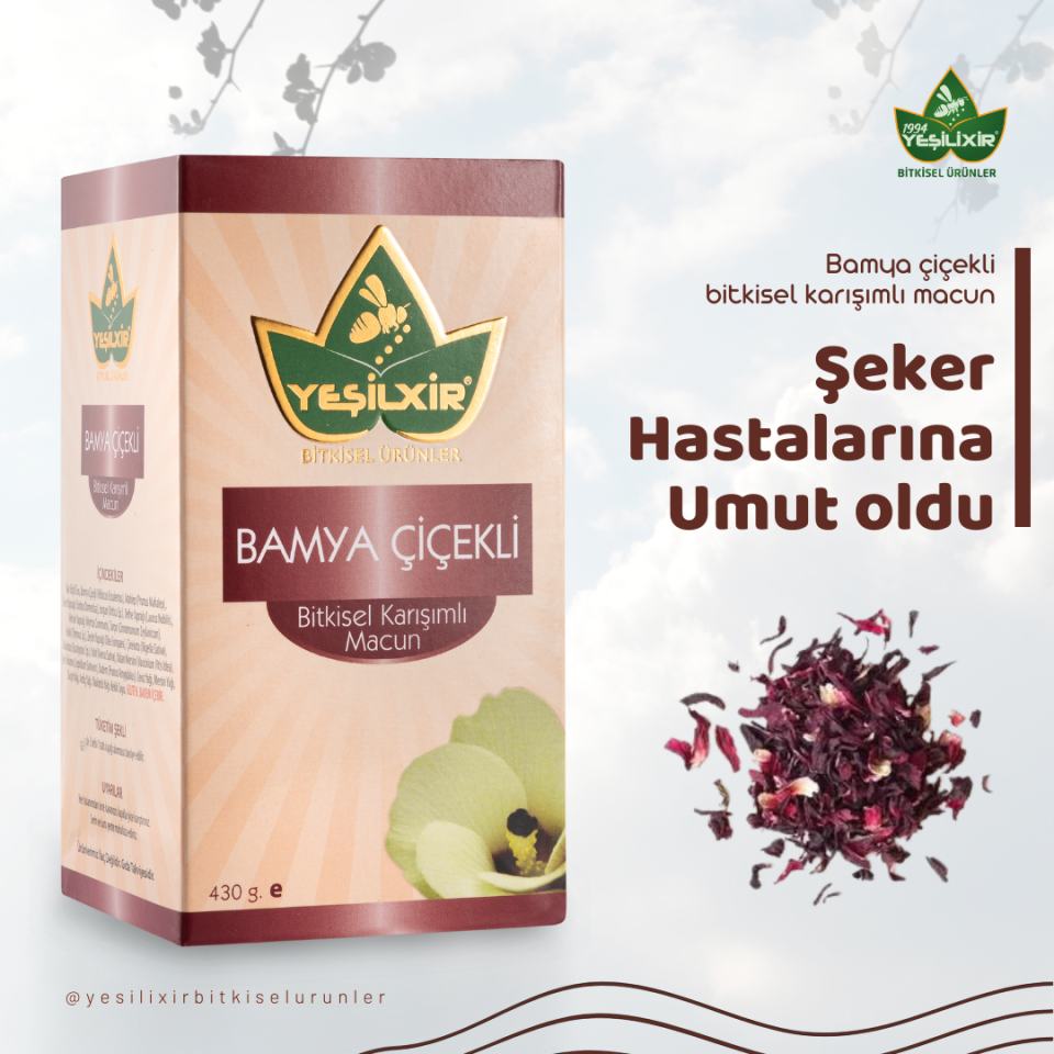 Yeşilixir Bamya Çiçekli Bitkisel Karışımlı Macun 430 Gr