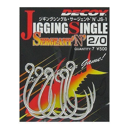 Ganci Singoli Decoy Jigging Sergente JS-1 – Più Misure – Venditore USA