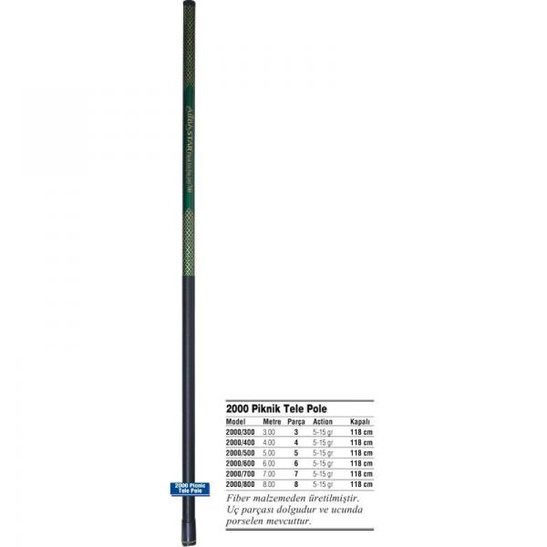 Alba Star 2000 Picnic Tele Pole 600 cm