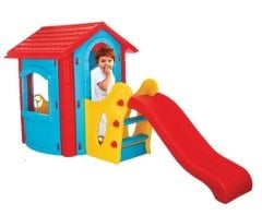 Pilsan Kaydıraklı Mutlu Ev - Kaydıraklı Oyun Evi - Mavi - 06 432