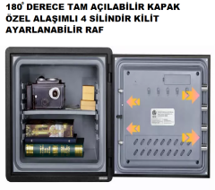 İnsafe ISSWFC1818 Yangına ve Suya Dayanıklı Büyük Boy Para Kasası - Çelik Para Kasası