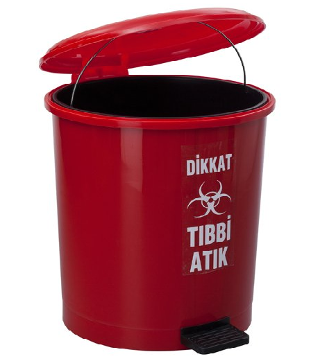 Safell Tıbbi Atık Kovası Pedallı - 30 litre - Tıbbi Atık Çöp Kovası