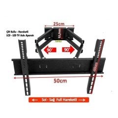 TEİF 32'' - 82 Ekran Çift Kollu Hareketli Tv Askı Aparatı - Led, Lcd, Tv Askı Aparatı
