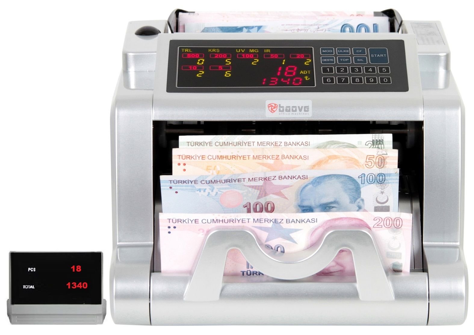 Baove GB8100 Karışık Para Sayma Makinesi - Sahte Para Yakalama + Müşteri Ekranı