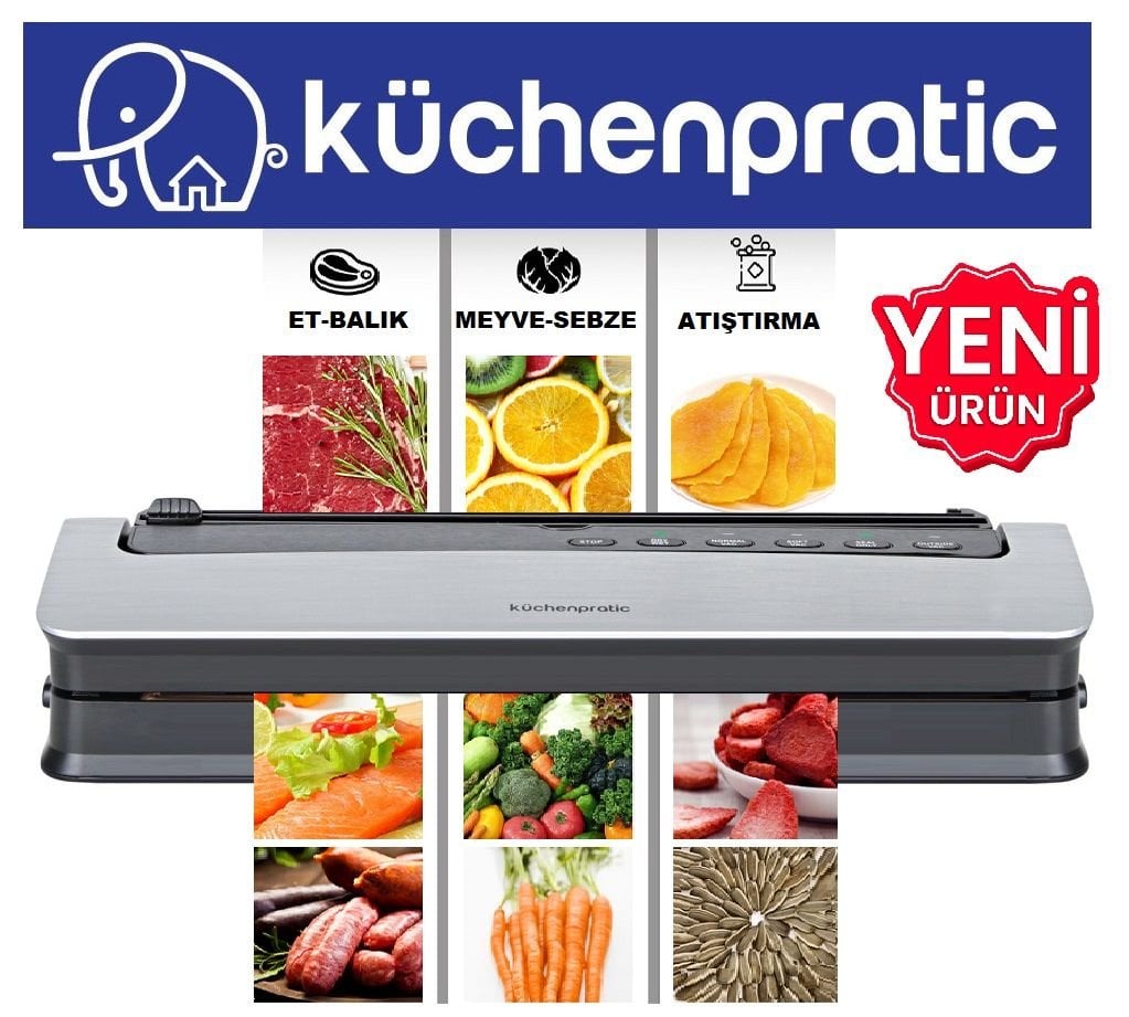 Küchen Pratic VS6310 Ev Tipi Elektrikli Vakum Makinesi + 10 Adet Vakum Poşeti