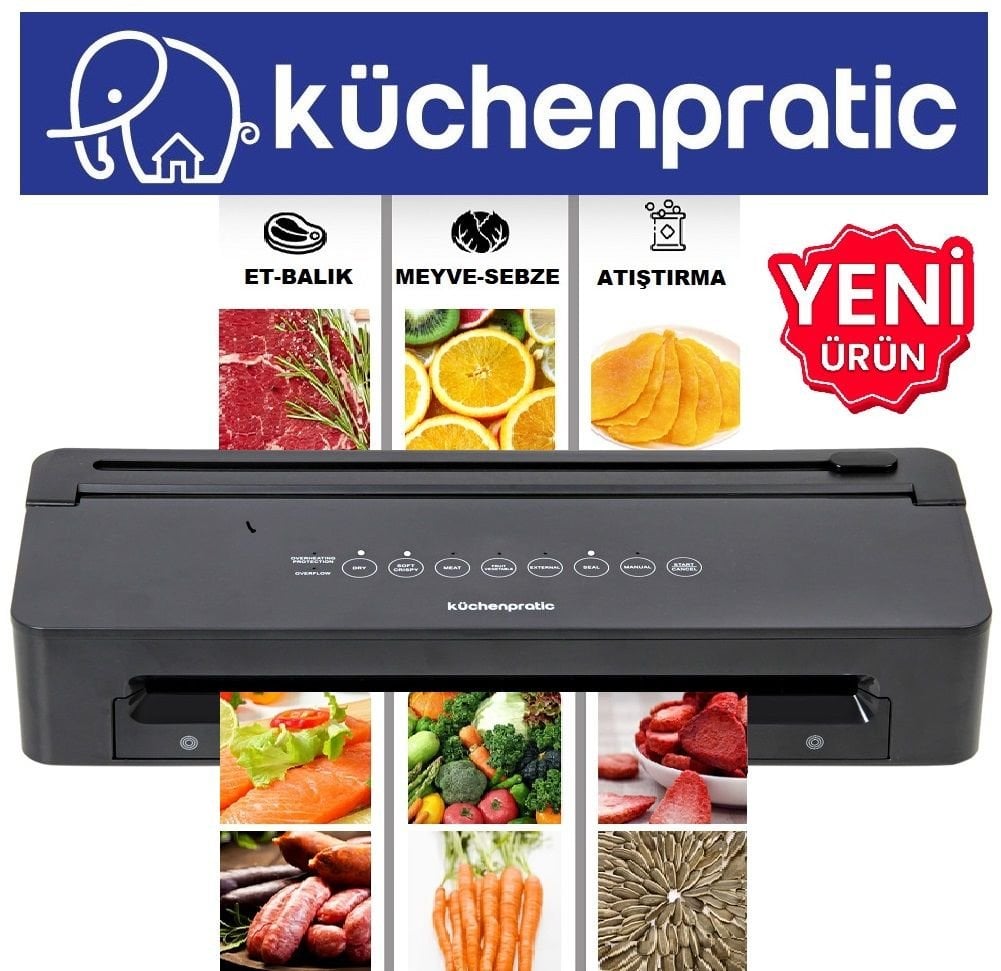 Küchen Pratic VS8010 Ev Tipi Elektrikli Vakum Makinesi - 10 Adet Vakum Poşeti Hediye(Kopya)