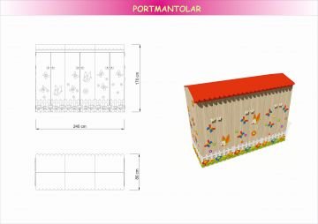 Figürlü Çift Taraflı Portmanto