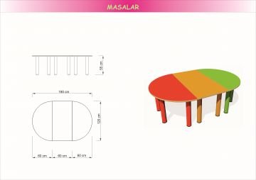 Metal Ayaklı 3 Parça Masa