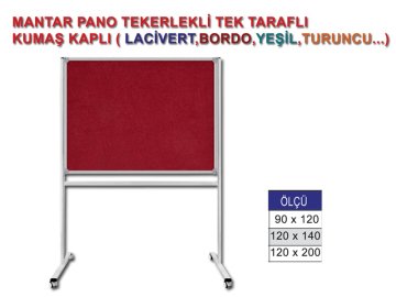 Tekerlekli Kumaş Kaplı Tek Taraflı Man. Pano 90x120 cm