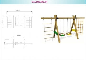 Tırmanmalı 2li Salıncak