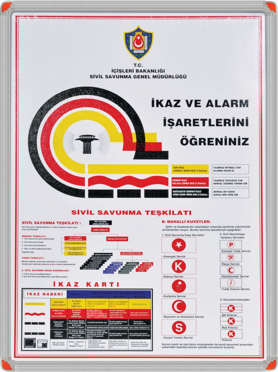 Alüminyum Çerçeve İkaz ve İlan Panosu 50*70