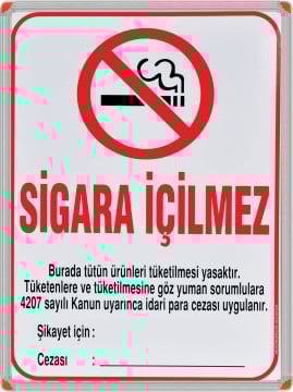 Sigara İçilmez Panosu 50*70 