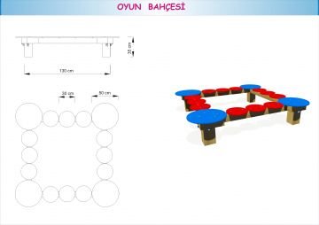 Ahşap Renkli Kare Denge Ünitesi