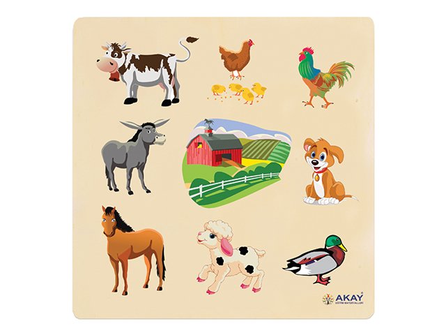 AHŞAP PUZZLE ÇİFTLİK HAYVANLARI (30x30)