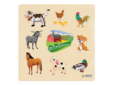 AHŞAP PUZZLE ÇİFTLİK HAYVANLARI (30x30)