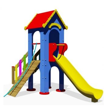 Renkli Ahşap Tek Kule Park
