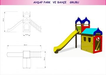 Ahşap Kulubeli Kaydırak