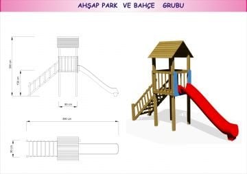 Ahşap Tek Kule Kaydırak