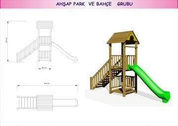 Ahşap Tek Kule Kaydırak