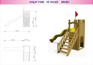 Ahşap Helezon Kaydıraklı Kale