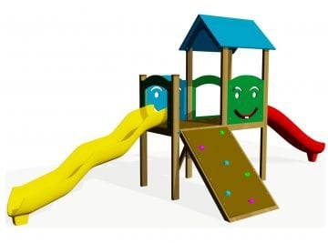 Ahşap Tırmanmalı Gülenyüz Oyun Parkı