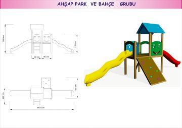 Ahşap Tırmanmalı Gülenyüz Oyun Parkı