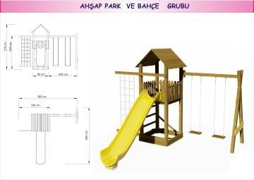 Ahşap Naturel Salıncaklı Park