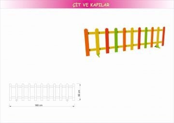 Ahşap Aralıklı Renkli Çit m2