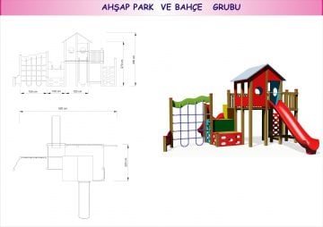 Ahşap Sevimli Tırmanmalı Park