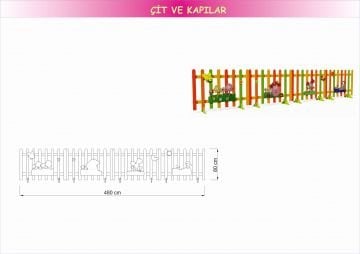 Renkli Çiçekler Çit ve Kapı m2