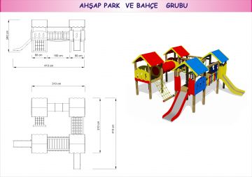 Dört Kule Renkli Tüp Geçit Park