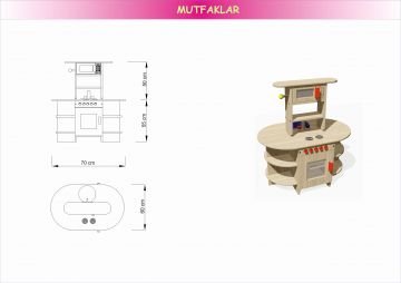 Ahşap Çift Taraflı Mutfak Köşesi