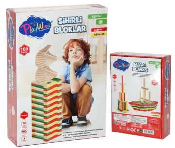 AHŞAP SİHİRLİ BLOKLAR MAGİC PLANKS 100 PARÇA