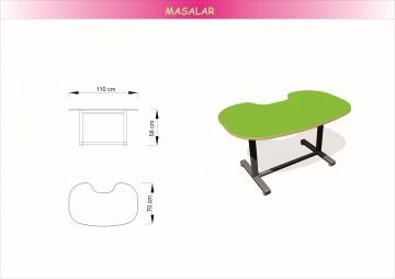 Fasulye Masa Ayarlanır metal ayak .