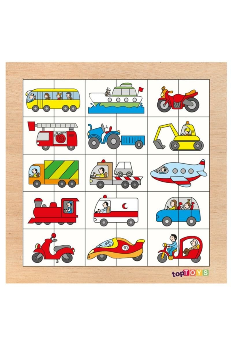 AHŞAP PUZZLE EŞLEŞTİR KARIŞTIR TAŞITLAR