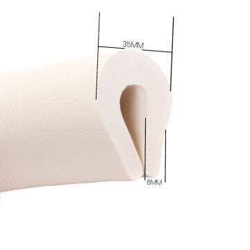 U Tipi Kauçuk Kenar Koruyucu 2 Metre Krem