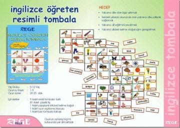 İngilizce Öğreten Resimli Tombala