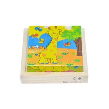 Ahşap Hayvanlar Küp Puzzle